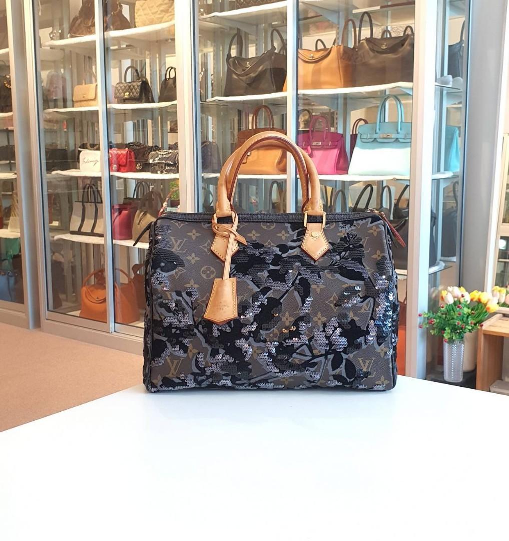 Louis Vuitton Speedy 30 Fleur De Jais Sequin, Luxury, Bags