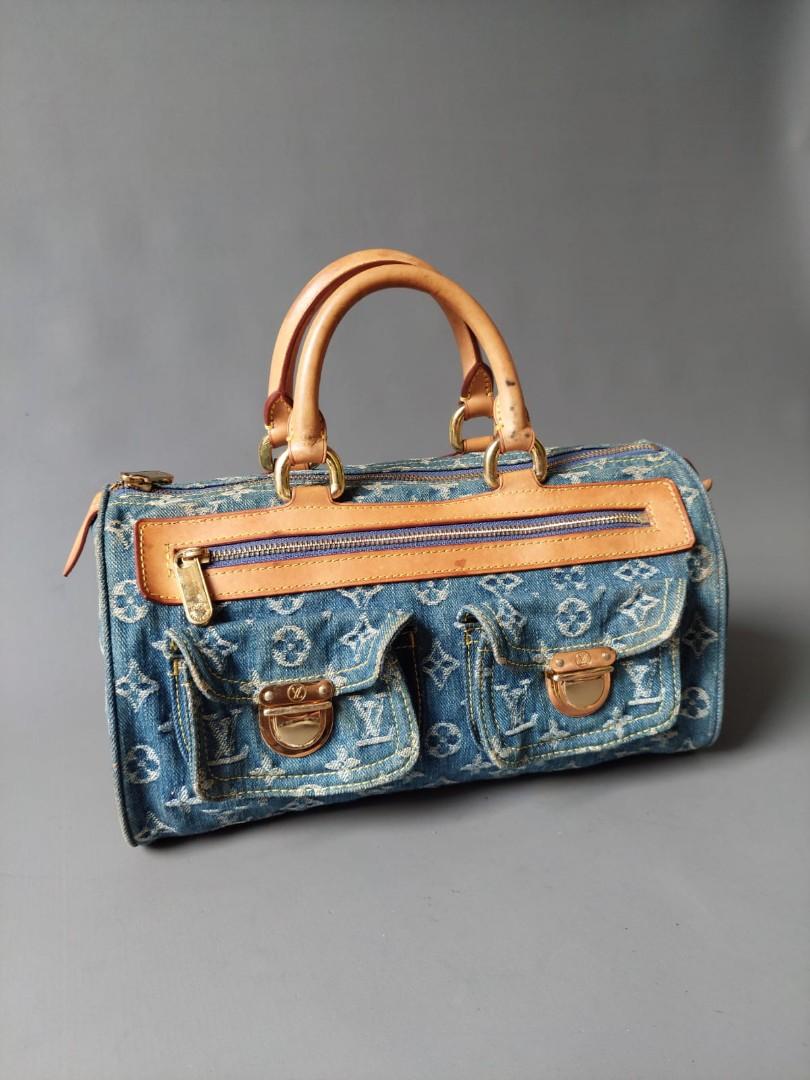 Lv denim neo speedy bag, Fesyen Wanita 