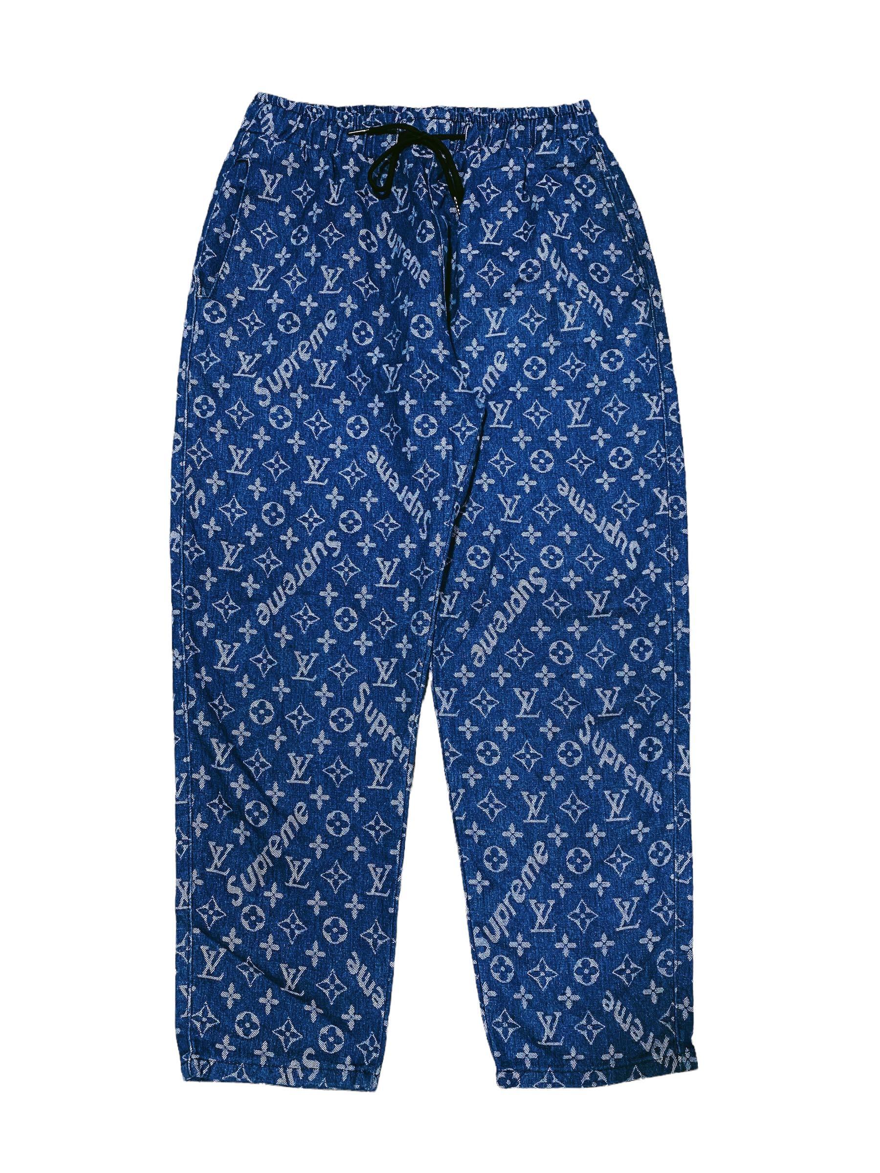 Louis Vuitton x Supreme Blue Monogram Jacquard Denim Jeans 3XL Louis Vuitton