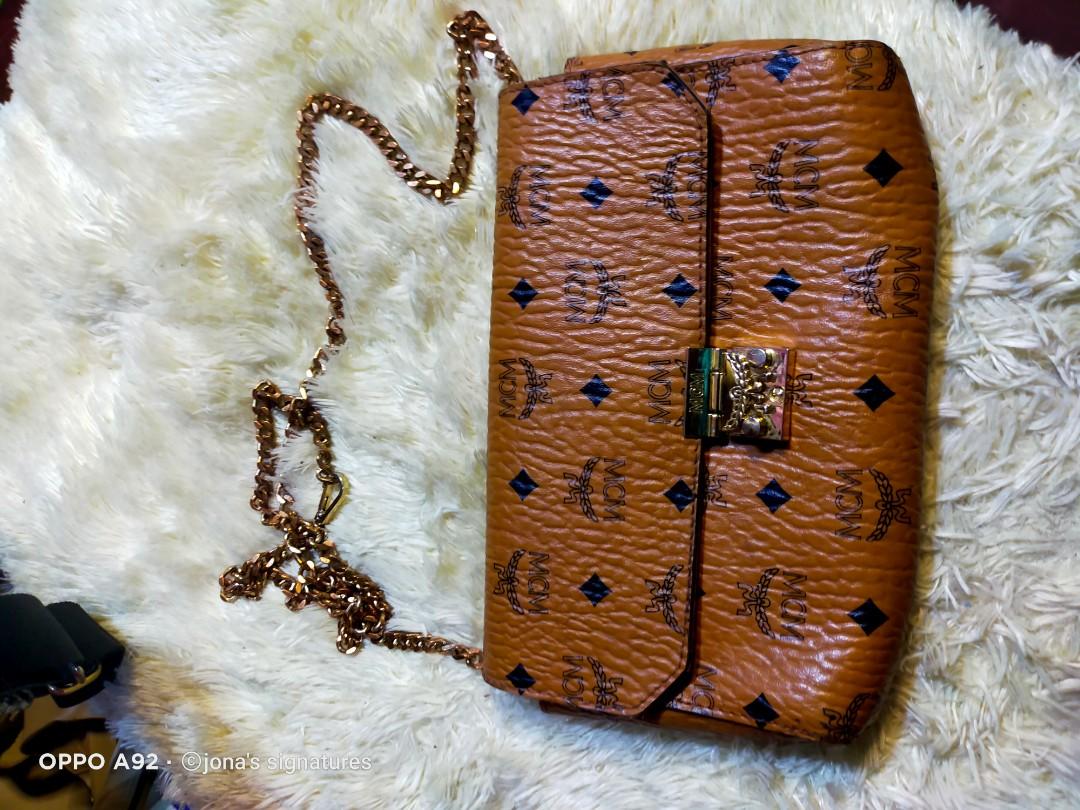 mcm chain sling, Luxury, Bags & Wallets on Carousell