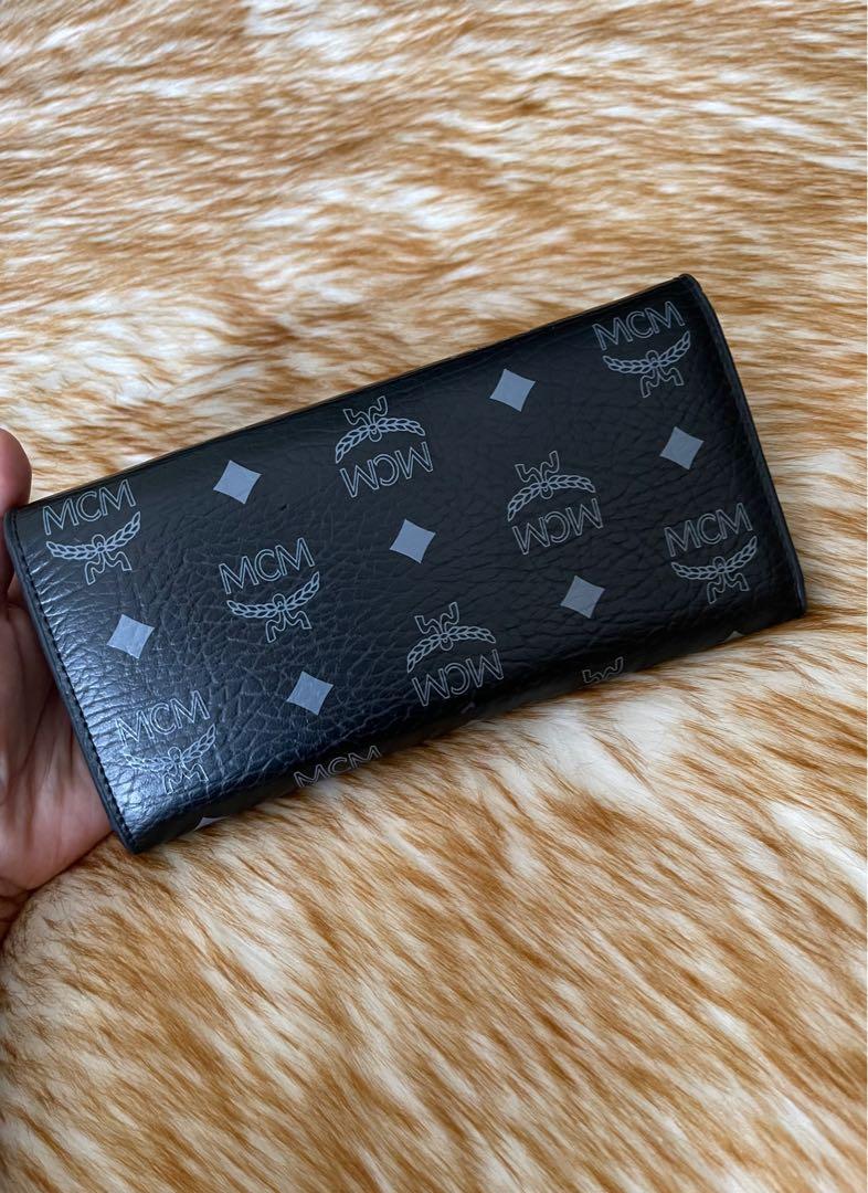 MCM Long Wallet in Black Leather Women s Fashion Bags