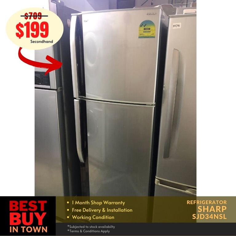 MUST BUY! SHARP 274L Refrigerator! Very Cheap!! Free Delivery!!!, TV & Home Appliances, Kitchen