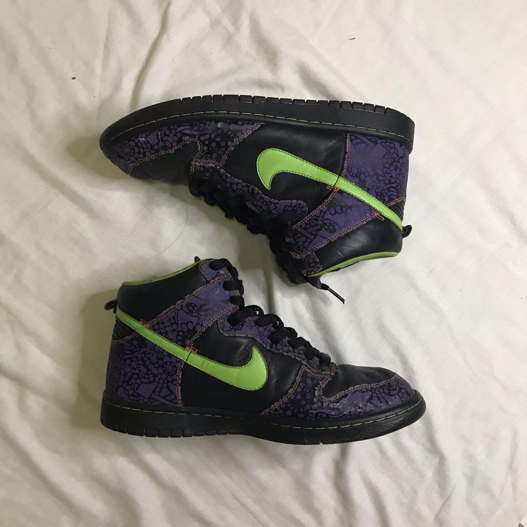 Day of the dead nike dunks high top top