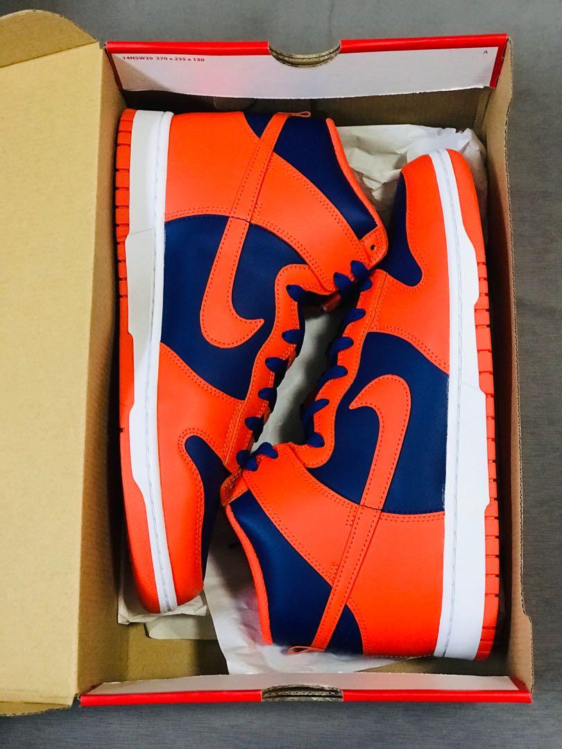 Nike Dunk High Orange and Deep Royal Blue (Category: Sneakers) located in Manila. Submitted by Monchi (Listing ID 1161092471, Image 3). Description: Nike Dunk High Orange And Deep Royal Blue Brandnew Titan Release Size 12.
