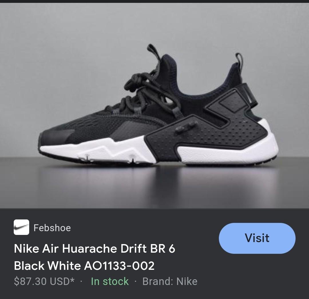 Nike Huarache Drift BR 6 Black u0026 White, Men's Fashion, Footwear, Sneakers  on Carousell