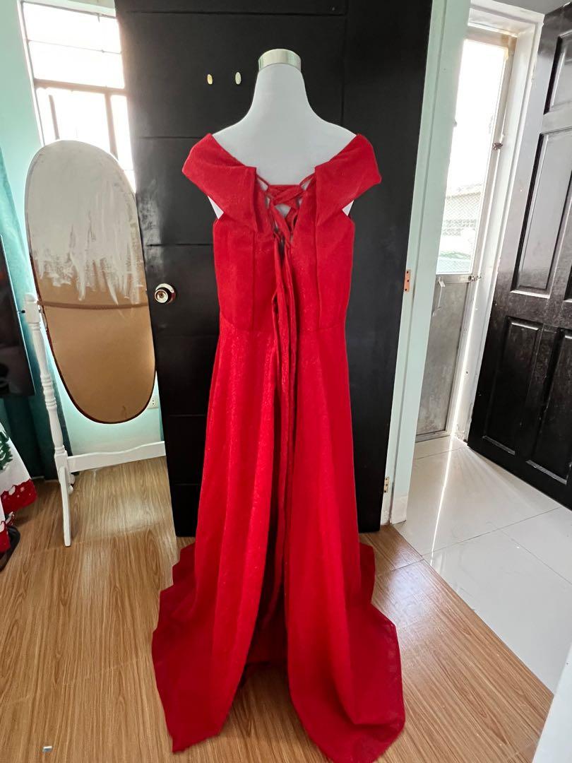 Off shoulder gown for ninang top