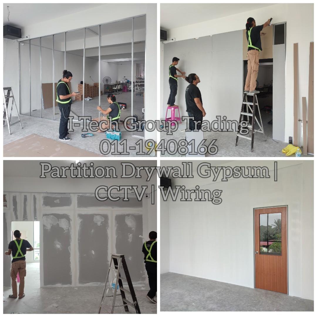 Partition Wall Partition Drywall Gypsum CCTV Wiring, Services, Home