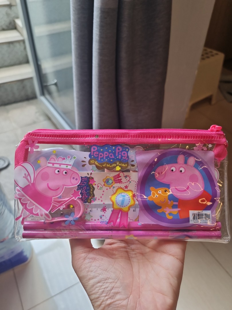 Peppa Pig pencil case set, Hobbies & Toys, Stationery & Craft