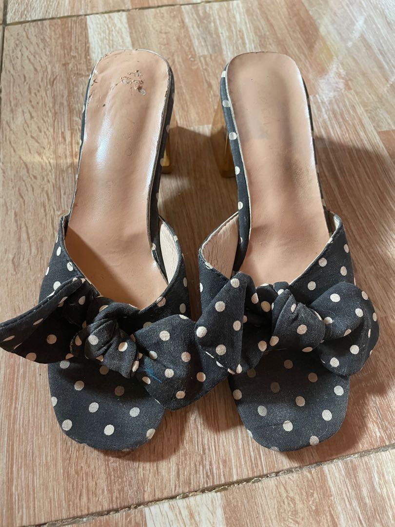 Polka dots block heels, Women's Fashion 