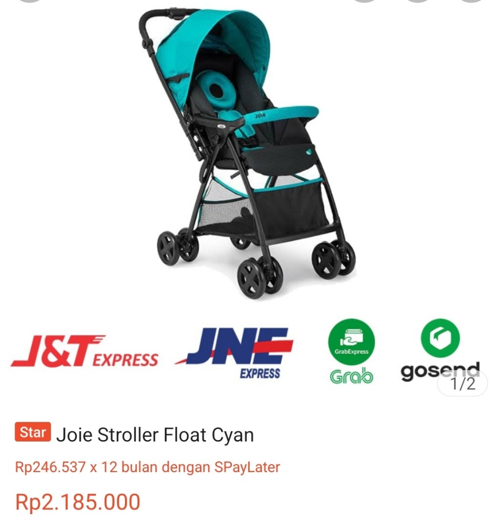 Preloved Stroller Joie Meet Float Cyan Thrift Stroller Bayi 2 muka