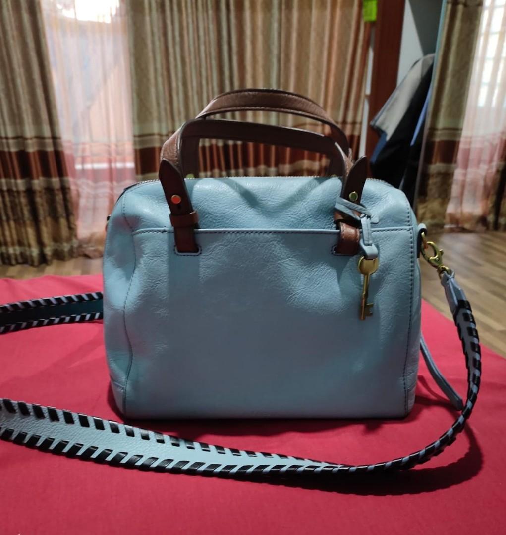 Preloved tas fossil Rachel horizon blue