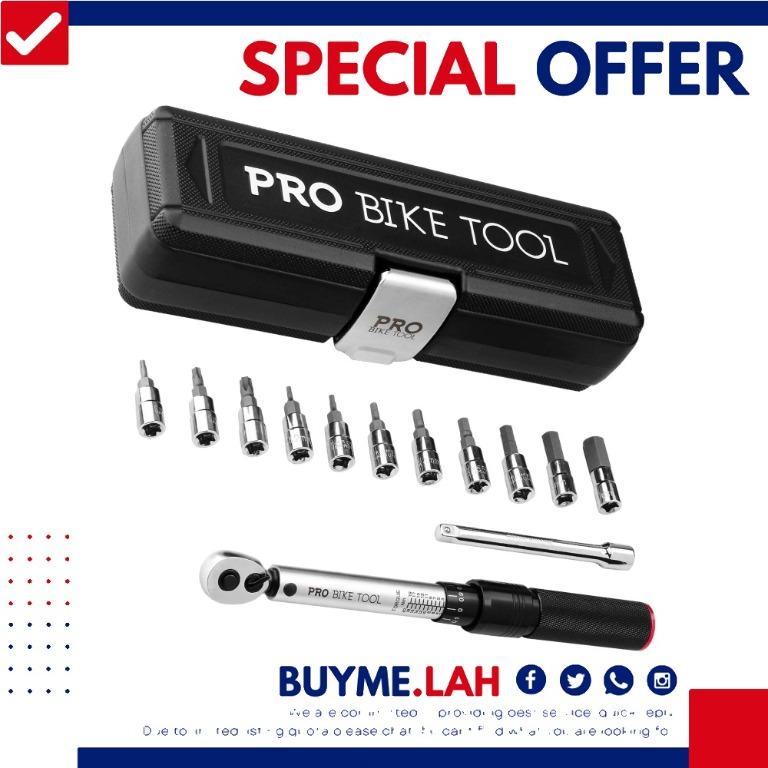 PRO Shimano Bicycle Torque Wrench Kit w Hex Bits Torx Bits & Socket Extension 
