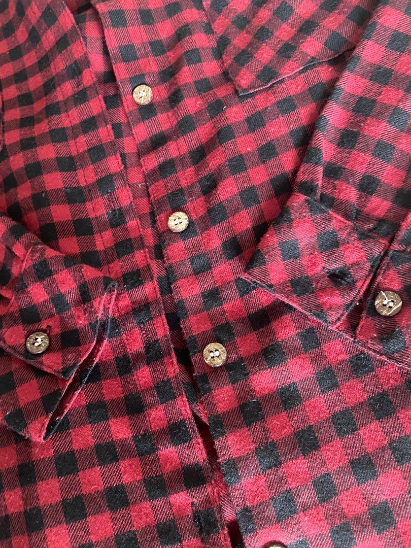 red plaid shirt (kemeja kotak-kotak 