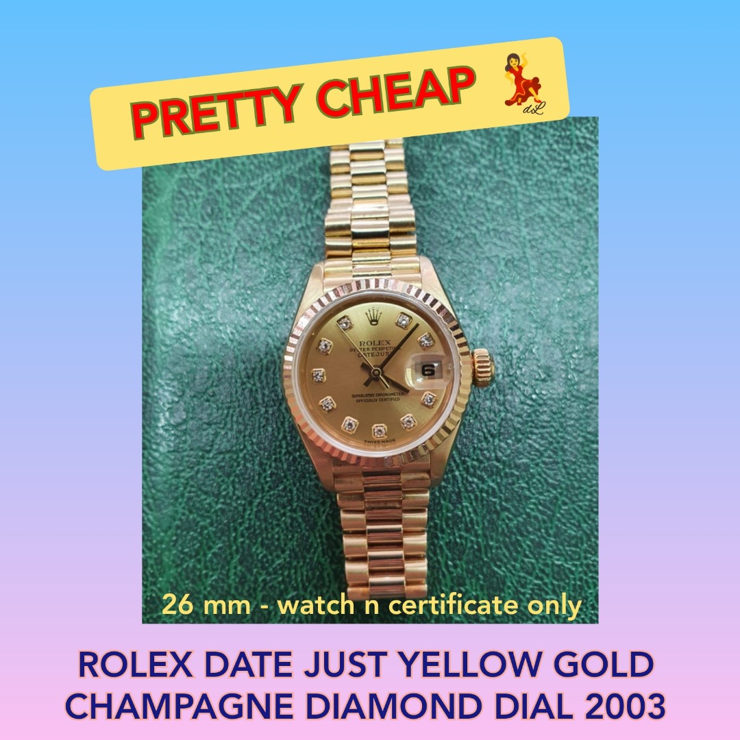 ROLEX DATE JUST YELLOW GOLD CHAMPAGNE 
