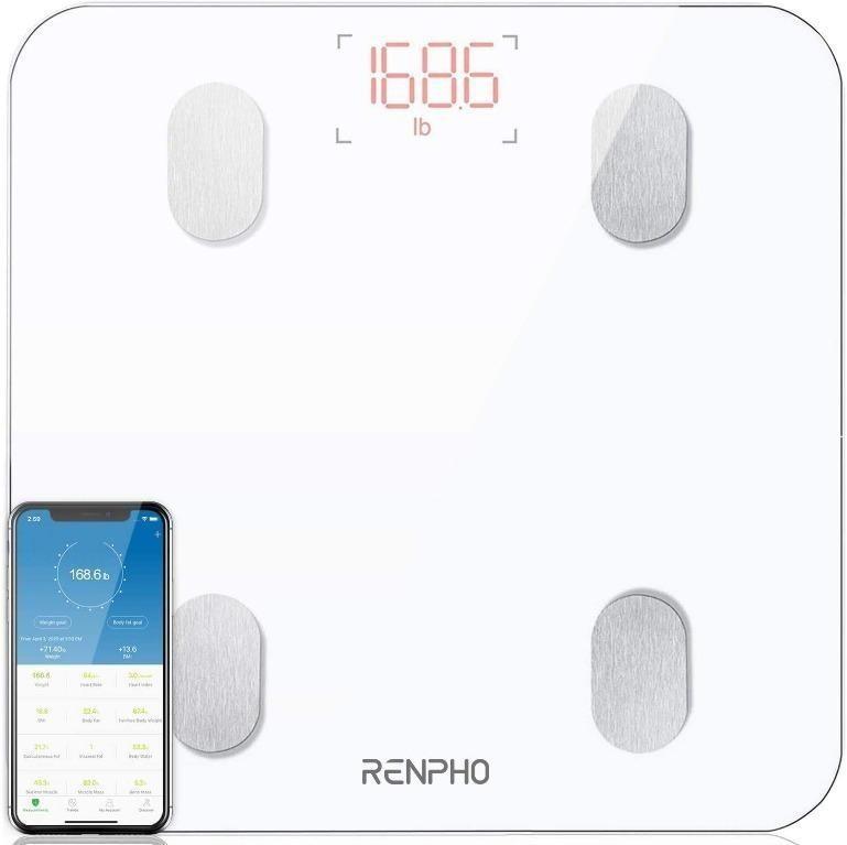 RENPHO Smart Scale for Body Weight, Digital Bathroom Scale BMI Weighing  Bluetooth Body Fat Scale, Body Composition Monitor Health Analyzer with  Smartphone App, 400 lbs - Black Elis 1