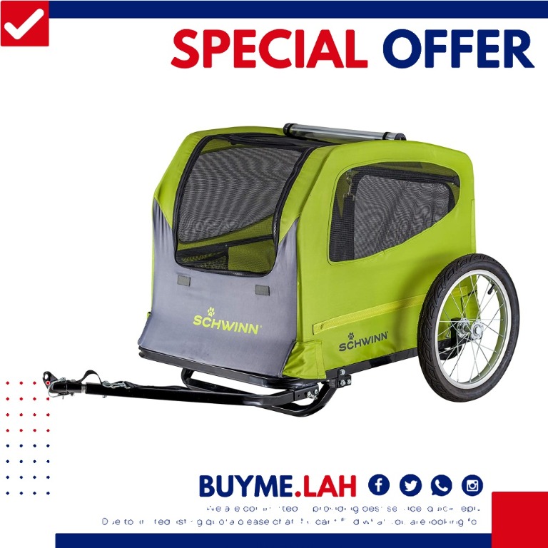 Schwinn Rascal Bike Pet Trailer, For Small and Large Dogs, Folding