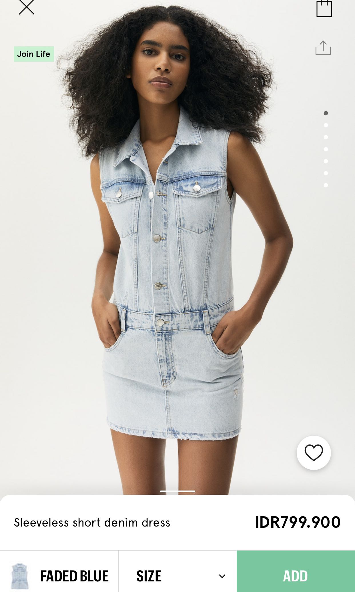 Sleeveless short denim dress, Fesyen 