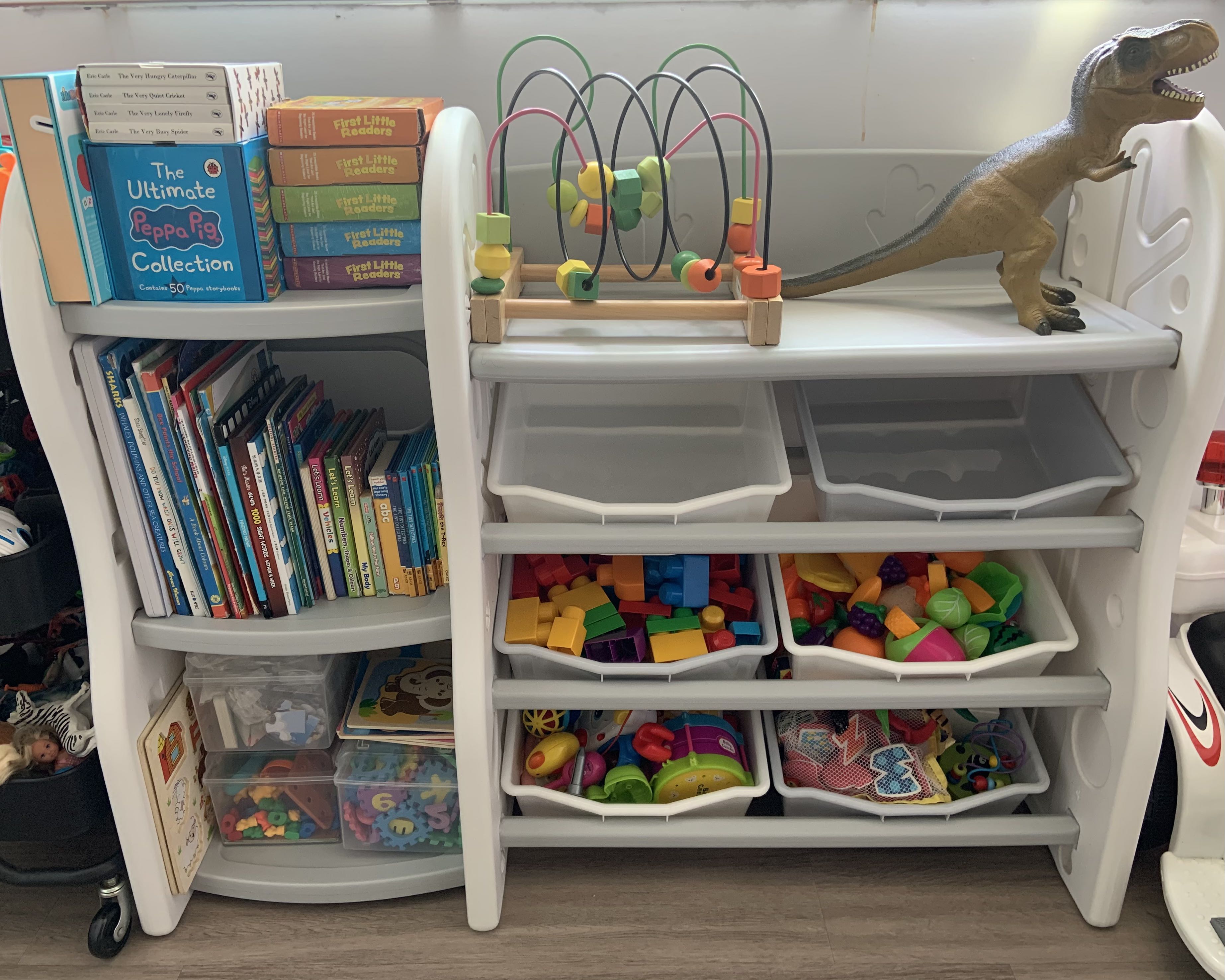 Toys organizer Grey and white color, Furniture & Home Living