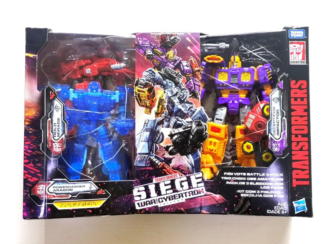 Transformers Siege Fan Vote Battle 3-pack - Holo Mirage Impactor Aragon Giftset Transformers Siege Fan Vote Battle 3-pack - Holo Mirage Impactor Aragon Giftset