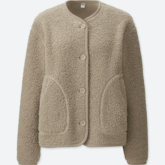 Uniqlo Collarless Fleece Jacket Women s Fashion Coats Jackets
