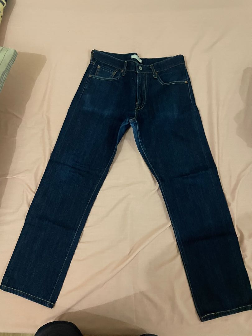 Uniqlo straight fit blue jeans, Men's 