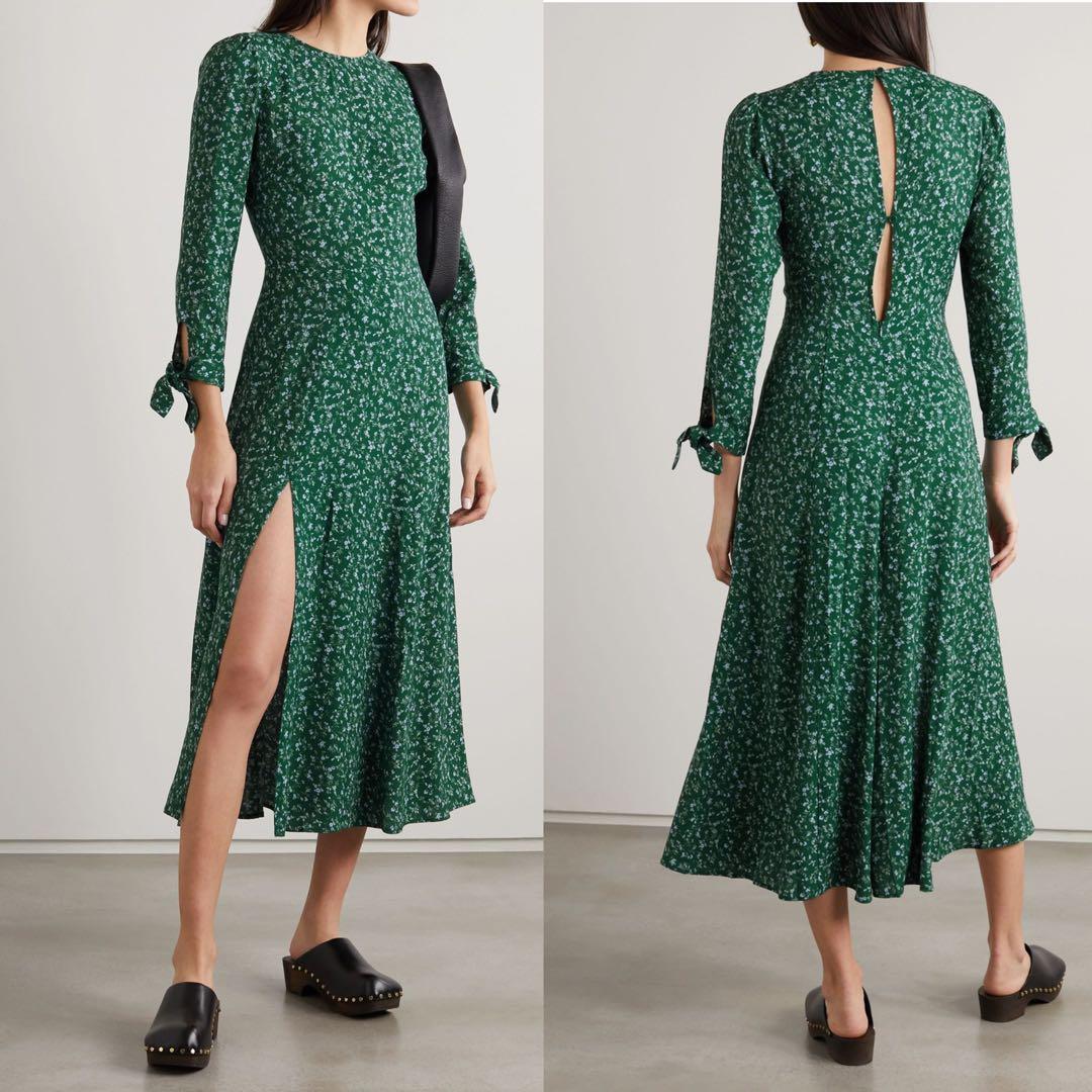 US8 BNWT Reformation Zelda Dress Rosemarie green