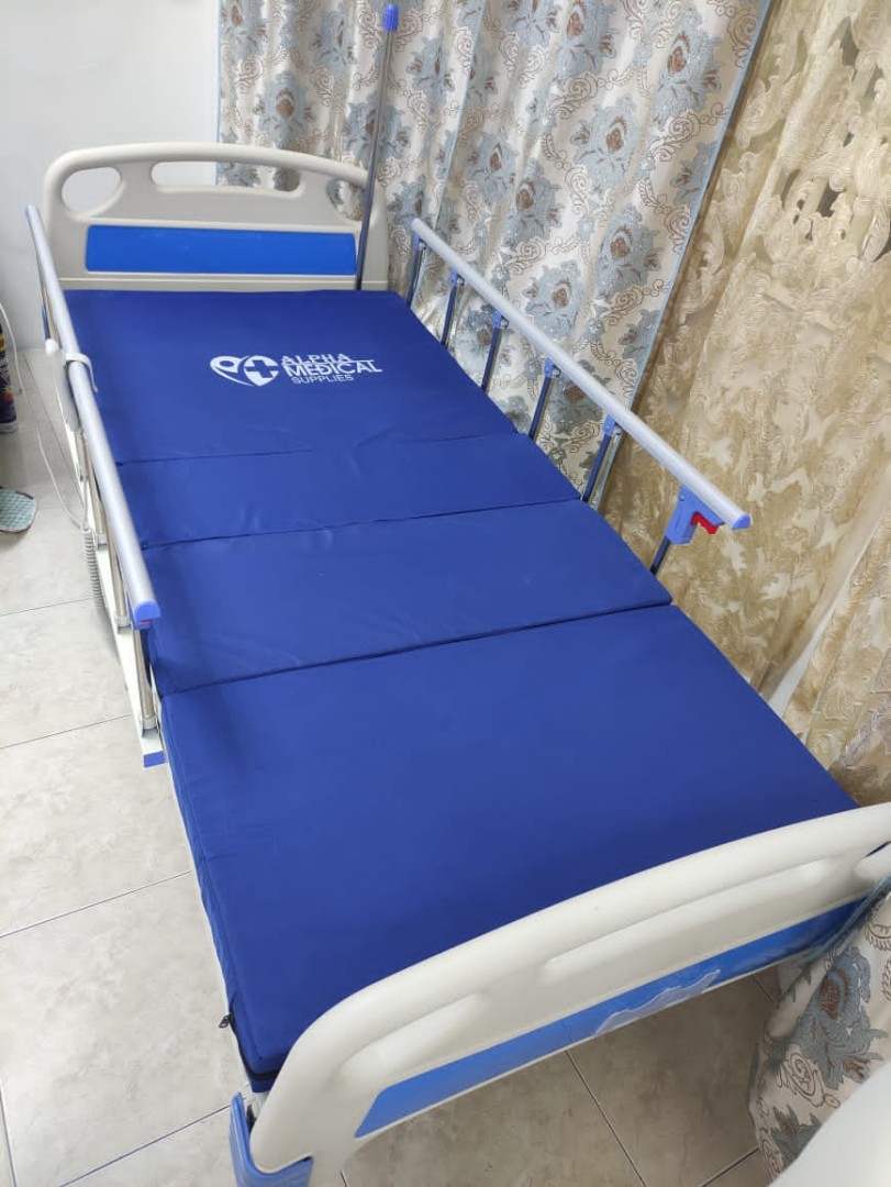 USED Hospital Bed 3 Function Electrical (M09) + Mattress + Dining Table