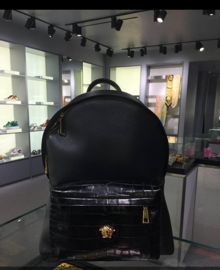 Versace backpack (Category: Backpacks) located in Subang Jaya. Submitted by ooi2345 (Listing ID 1163901329, Image 1). Description: Negotiable. Brand new versace backpack. Suitable for daily commuting. Crocodile embossed leater, not real crpcodile leather. Cny promo.