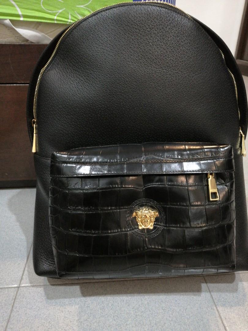 Versace backpack (Category: Backpacks) located in Subang Jaya. Submitted by ooi2345 (Listing ID 1163901329, Image 2). Description: Negotiable. Brand new versace backpack. Suitable for daily commuting. Crocodile embossed leater, not real crpcodile leather. Cny promo.