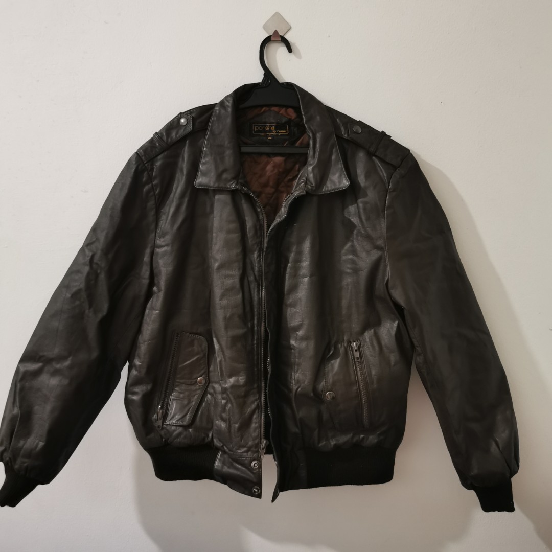 Vintage Brown Leather Jacket, Men's Fashion, Coats, Jackets and ...