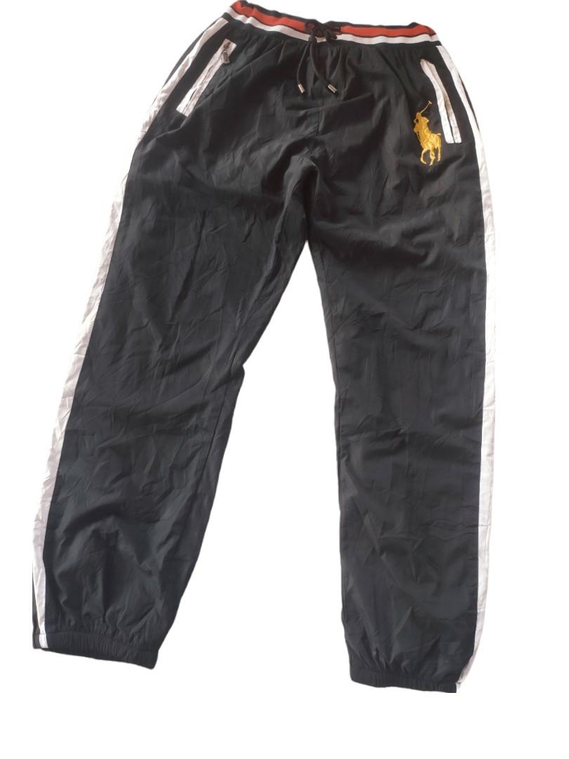 Polo by Ralph Lauren, Pants, Vtg Polo Sport Track Pants Mens Size Xl  Black Y2k Nylon Windbreaker Ankle Zip