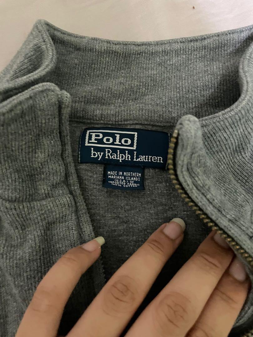 Vintage Polo Ralph Lauren Grey Half Zip Sweater Men s Fashion