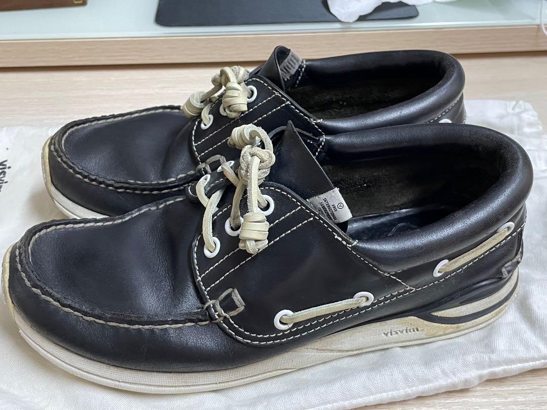 靴 visvim HOCKNEY-FOLK US8 VISVIM - VISVIM ビズビム HOCKNEY FOLK ホックニー レザー デッキ