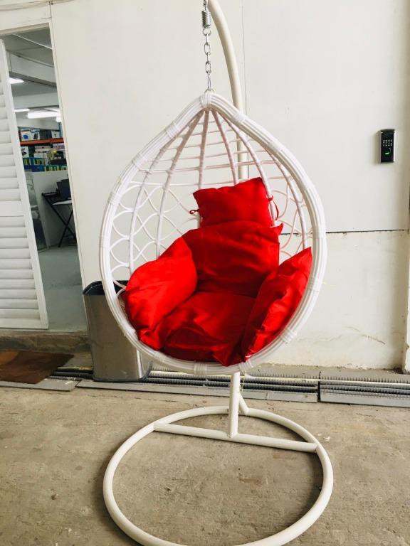 WHITERED SYNTHETIC RATTAN EGG CHAIR, Furniture & Home Living, Furniture