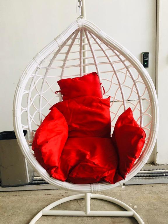 WHITERED SYNTHETIC RATTAN EGG CHAIR, Furniture & Home Living, Furniture