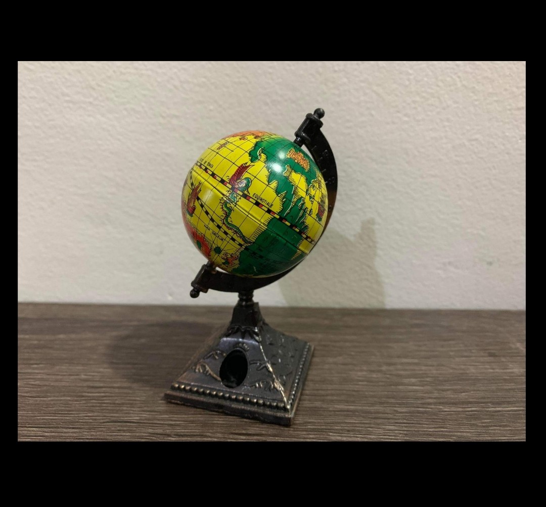 World globe antique brass pencil sharpener, Hobbies & Toys, Stationary
