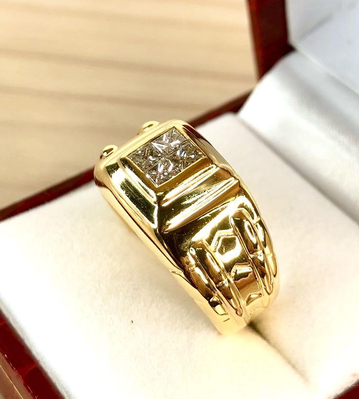 Gents gold diamond ring hot sale
