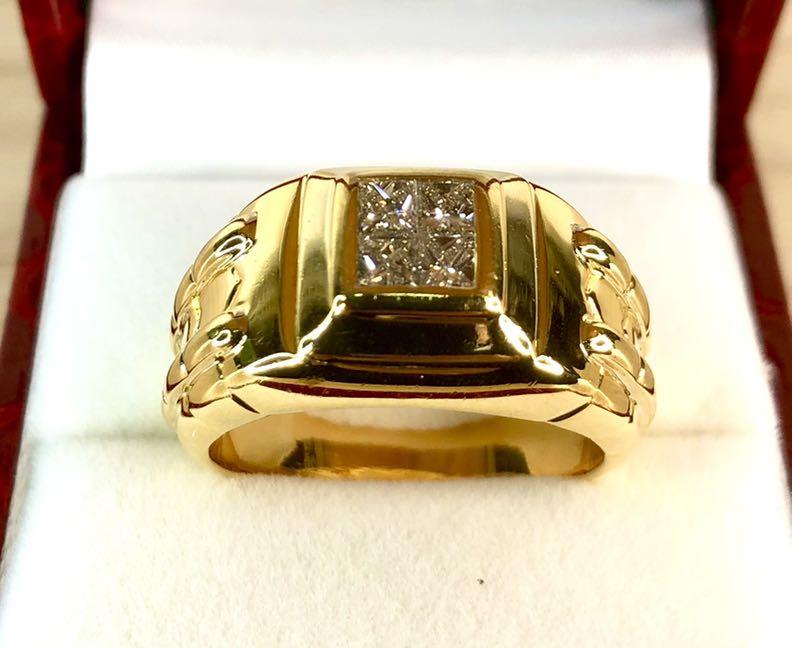 Mens gold diamond ring online
