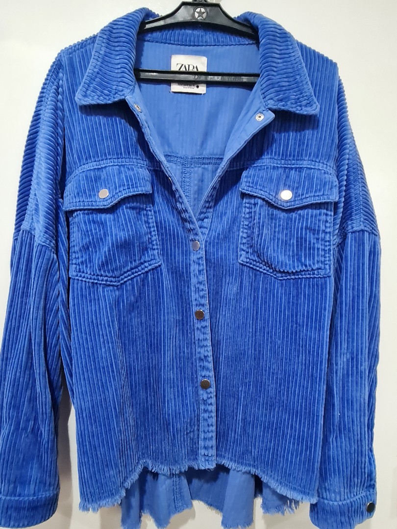 Zara blue top corduroy jacket
