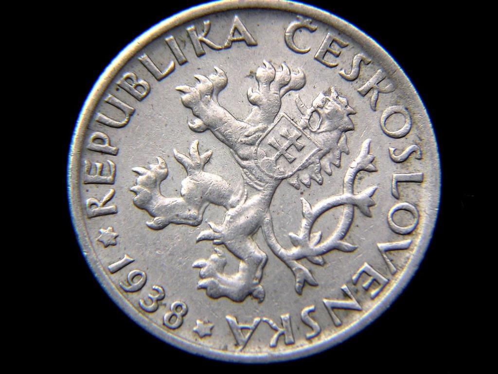 鎳幣-1938年捷克共和國(Czech Republic)立獅國徽鐮刀麥穗20赫里魯鎳幣(德軍入侵前夕,好品), 興趣及遊戲, 收藏品及紀念品,  錢幣- Carousell