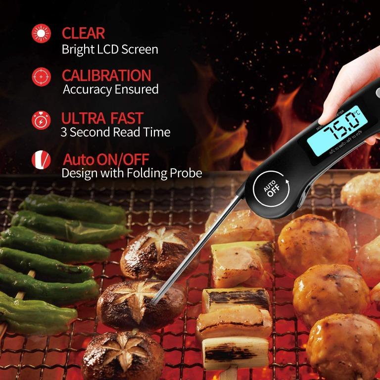 DOQAUS Digital Meat Thermometer, Instant Read Food Thermometer for Cooking,  Kitchen Probe with Backlit & Reversible Display, Cooking Temperature