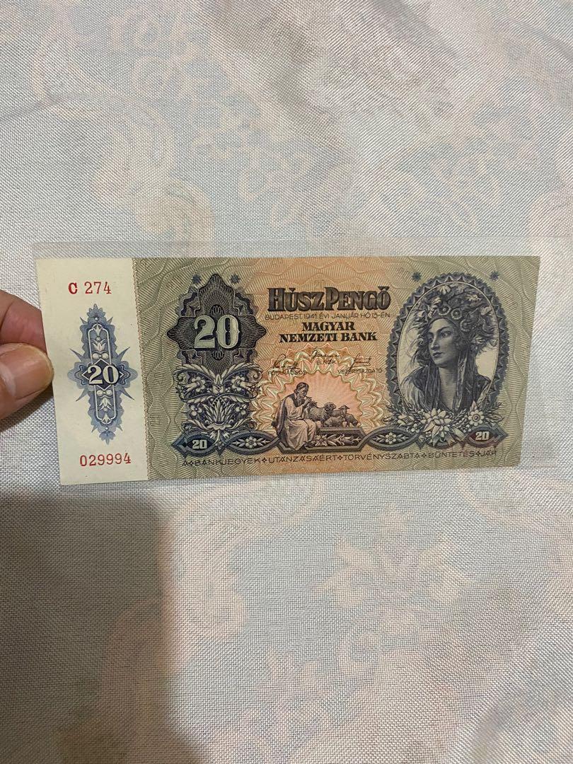 一張匈牙利老鈔，全新直版，售價250, 興趣及遊戲, 收藏品及紀念品, 錢幣- Carousell