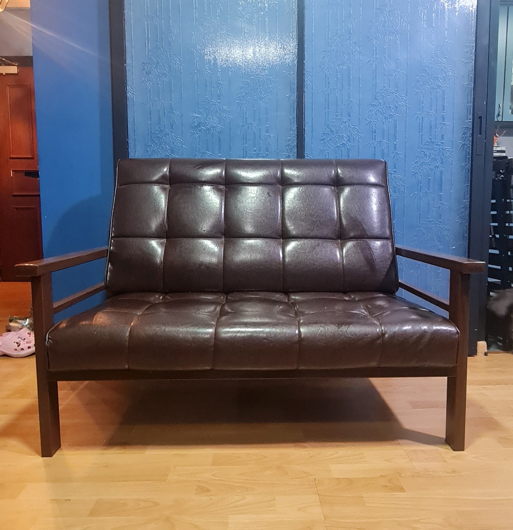 2 seater PVC look like leather sofa, Furniture & Home Living, Furniture