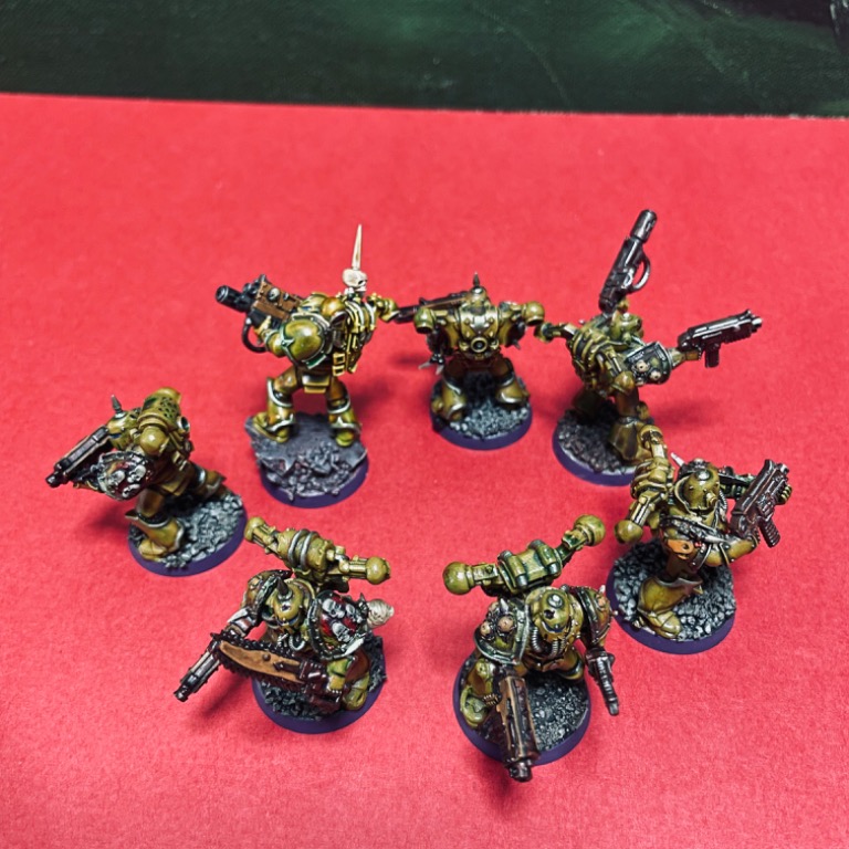 7 nicely painted Warhammer GW Games Death Guard Plague Marine