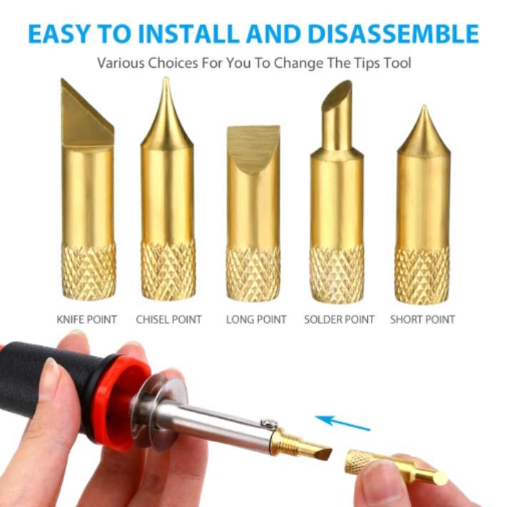 7pcs Electric Wood Burning Soldering Iron Kit Burner Pen with Box, TV & Home Appliances
