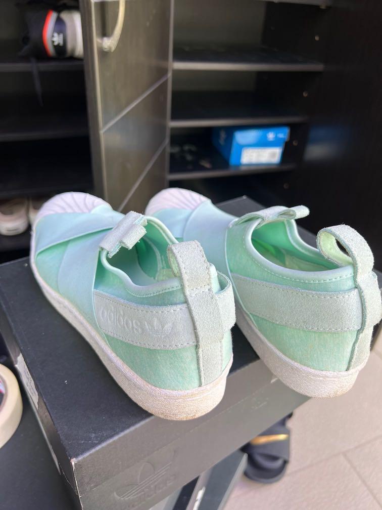 Adidas superstar slip on mint online