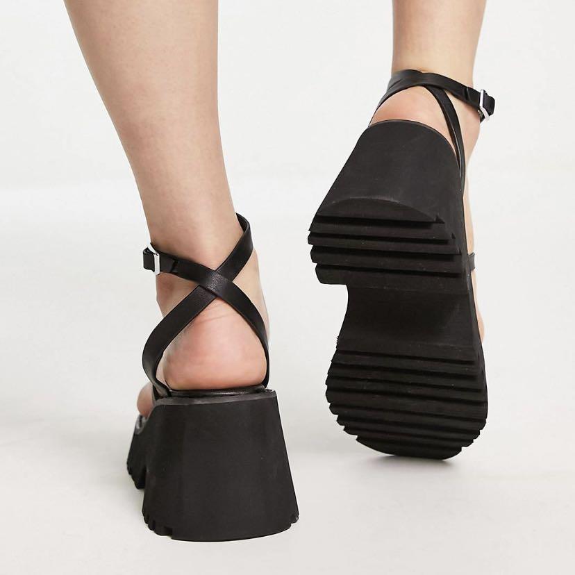 Black chunky sandals on sale asos
