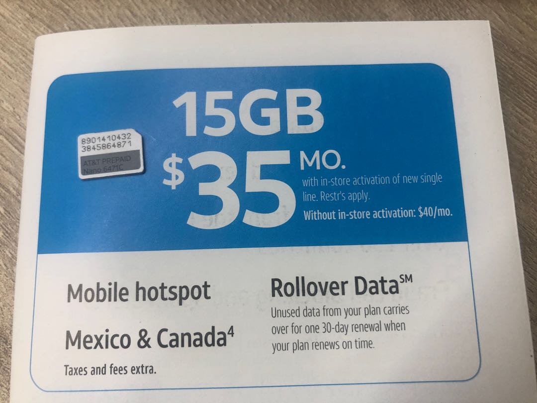 AT&T sim card, Mobile Phones & Gadgets, Mobile & Gadget Accessories