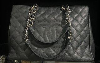 Chanel 1996 Vintage Black Chunky Chain Shopper Tote Bag 24k GHW