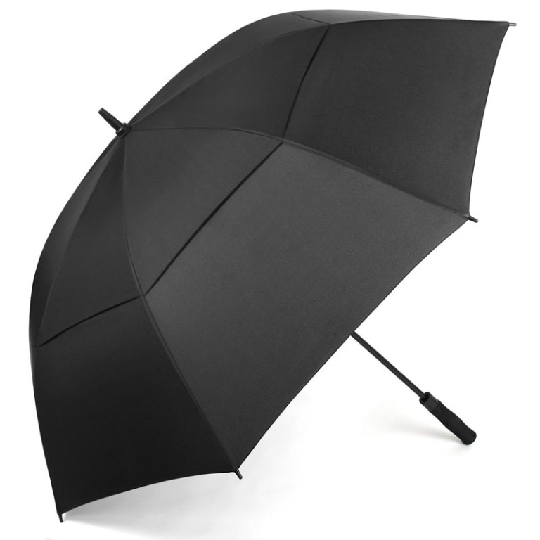 Golf Umbrella Double Canopy Black Large Windproof Automatic Golf
